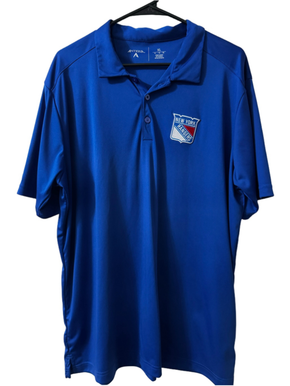 Men's Antigua New York Rangers Polo Shirt XL Blue White
